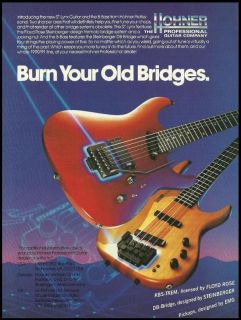 THE 1990 HOHNER ST LYNX ELECTRIC GUITAR & B BASS AD 8X11 FRAMEABLE 