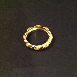 Bulgari 18K Yellow Gold And Yellow Enamel Twisted Ring Band Size 6