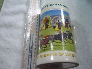 1999 Oak Tree Santa Anita Yellow Ribbon Stakes beer stein mug 6 3/4 