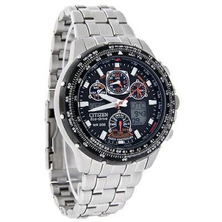 Citizen Skyhawk A T Mens Eco Drive Chronograph Stainless Steel Watch 