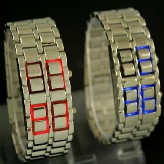 2pcs New Wonderful Luxury Mens Lava Iron Samurai LED Metal Watch,WN 2