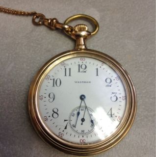 Antique Model 1894 Waltham Pocket watch 1908 Size 12 Gold Filled 104 