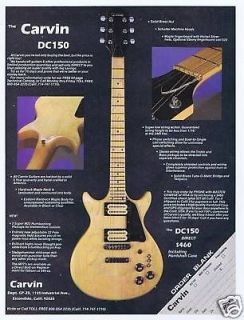 1980 Carvin DC150 electric guitar photo print ad
