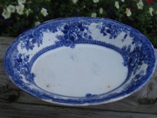   Co. Est. 1657 Tunstall England oblong flow blue bowl Arcadia pattern