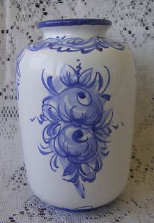   Vintage Portuguese Porcelain Vase Signed Vestal Alcobaca Portugal 47