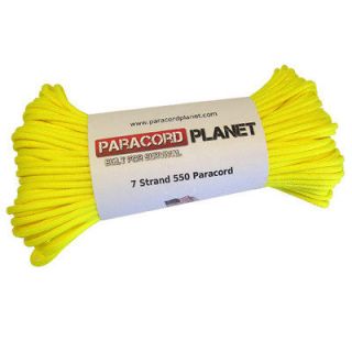 NEON YELLOW 25 FEET HANK PARACORD 7 STRAND SURVIVAL 550 TYPE MADE IN 