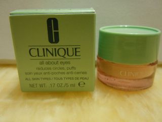 NEW in Box Clinique All About Eyes reduces puffs circle 5ml