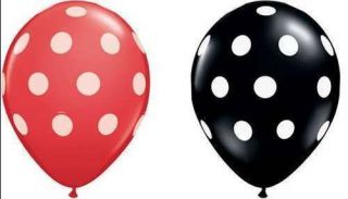 RED BLACK POLKA DOT Dots LATEX BALLOONS Ladybug Mickey Minnie PARTY 
