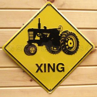 Tractor Xing METAL SIGN aluminum wall decor crossing vtg antique farm 