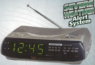   Digital AM/FM Dual Alarm Clock Radio + Severe Weather Alert