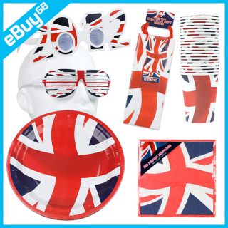   PARTY TABLEWARE SET   PAPER PLATES CUPS & NAPKINS   BRITISH BUNTING