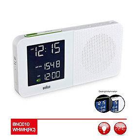 Braun BNC010W RC Digital Alarm Clock Radio White NIB