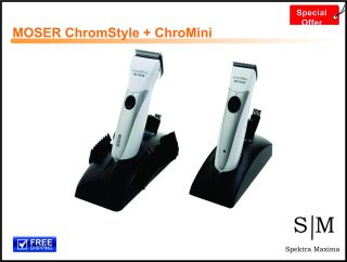   ChromStyle 1871 WHITE + MOSER 1591 Professional Clippers Trimmers New