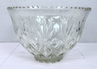   VINTAGE CLEAR CUT GLASS WEDDING HOLIDAY PARTY 11 3/4 PUNCH BOWL
