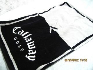 GENTLY PRE OWNED BLACK AND GRAY CALLAWAY GOLF TOWEL