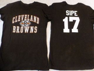   WOMENS NFL Apparel Browns BRIAN SIPE Football Jersey Shirt Brown New