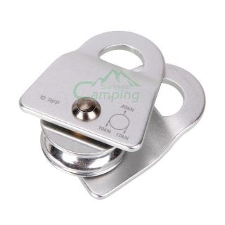 Single Roller Rock Pulley 22KN Max Rope 12mm Silver White
