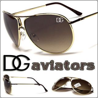   DG Eyewear Sunglasses Aviator Womens Shades Gold Brown Metal Frame New