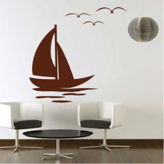 Sail Boat Vinyl Art Wall Stickers / Wall Decals / Wall Art / Wall 