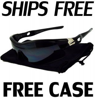   Sport Sunglasses Wrap Around Frame Golf Glasses Driver Lens FREE CASE