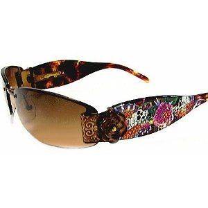 ED HARDY EHS020 SKULL BUTTERFLIES COCOA SUNGLASSES *NEW