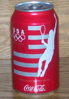   2012 OLYMPIC GAMES USA LE COCA COLA 12oz FULL CAN #5 of 6   TENNIS