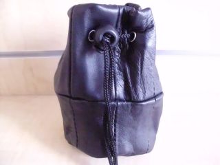 leather coin drawstring pouch