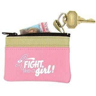   Awareness Fight like a Girl zippered pink coin change purse A48