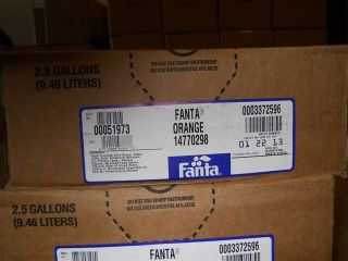 Fanta Orange Soda Syrup Concentrate 2.5 Gallon Bag in Box