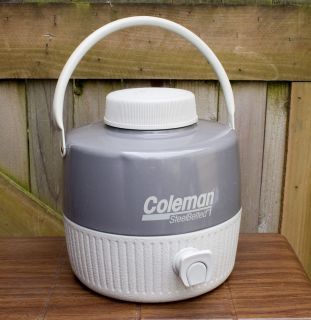 VTG Coleman Metal Handle 1G Water Cooler Jug Thermos Steel Belted