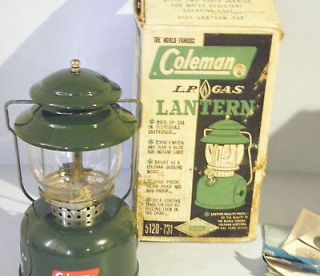 Vintage Coleman 5120 731 Green LP Gas Camp Lantern 6 64 Single Mantle 