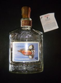 Jim Beam Duck Stamp Series 3rd Edition Hooded Merganser Empty Bottle