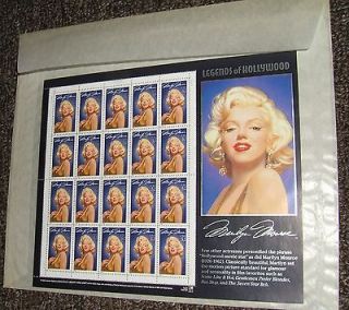 1995 Legends of Hollywood Marilyn Monroe stamp sheet*