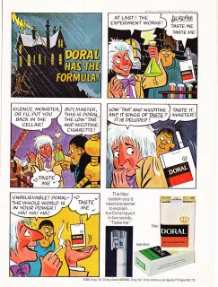 Original Print Ad 1971 DORAL HAS THE FORMULA Mad Scientist Comic Strip 