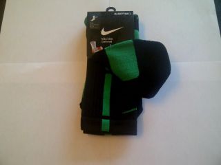 Nike Elite 2.0 Basketball Crew Sock College Black Court Green L 8 12 