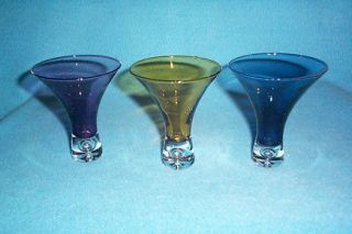 Vintage Deco Colored Martini Cocktail Glasses (3)