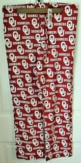 University of Oklahome Scrubs Bottoms With OU & Sooners Logo Repeated 