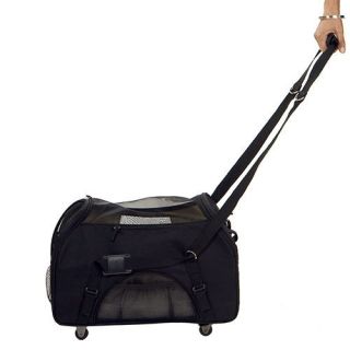 Bergan Pet Dog Cat Wheeled Comfort Carrier Tote Crate Airline Approved 