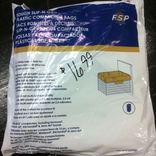   Kitchenaid Trash Compactor Bags W10165295RP 15 Plastic 15 Pack