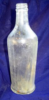 VTG ANTIQUE CLEAR GLASS HEINZ BOTTLE Vinegar 18 panels Screw Top 1925