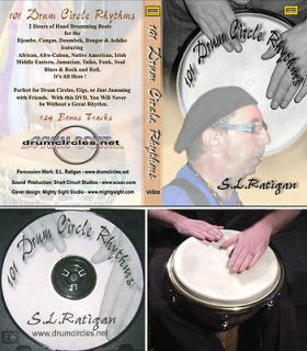 Hour 101 Hand Drum Rhythms DVD +Jam Along Djembe Latin Conga Doumbek 