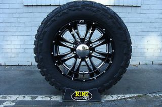   Alloy 016 Black Wheels 20x10 35x12.50 20 Federal MT Mud Tires 35 Tire