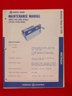 General Electric Control Panel Models Maintenance Manual LBI 4176B