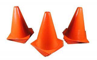 Set of 12 Sport Training Traffic Orange Cones Soccer Cone New