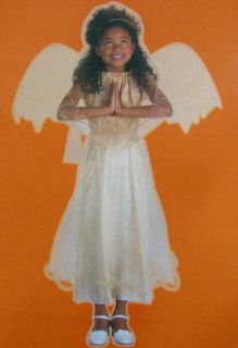 GOLDEN ANGEL Halloween dress COSTUME wings & halo ~ size 7 10 child 