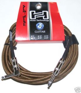 Hosa 18FT 1/4 Woven Tweed Guitar Cable Cord GTR 518R