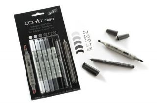 COPIC CIAO PENS   5 + 1 GREY SET   GRAPHIC ART MARKERS PENS 