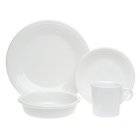 White Setting 4pc pc 4 Peice Dinnerware Dish Dishes Plates Bowls Cups 