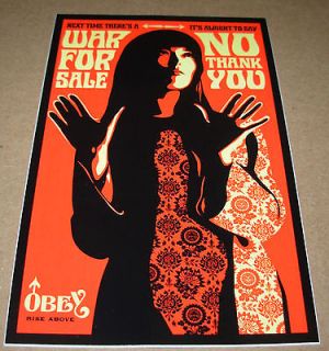 SHEPARD FAIREY Obey Giant Sticker 3.75 X 6 WAR FOR SALE from poster 