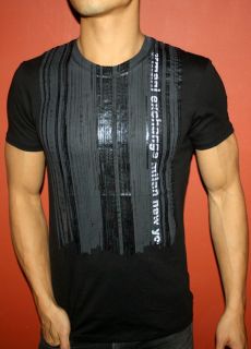   AX NWT GRAPHIC MUSCLE SLIM T SHIRT A/X MARKER GRAPHIC BLACK MENS